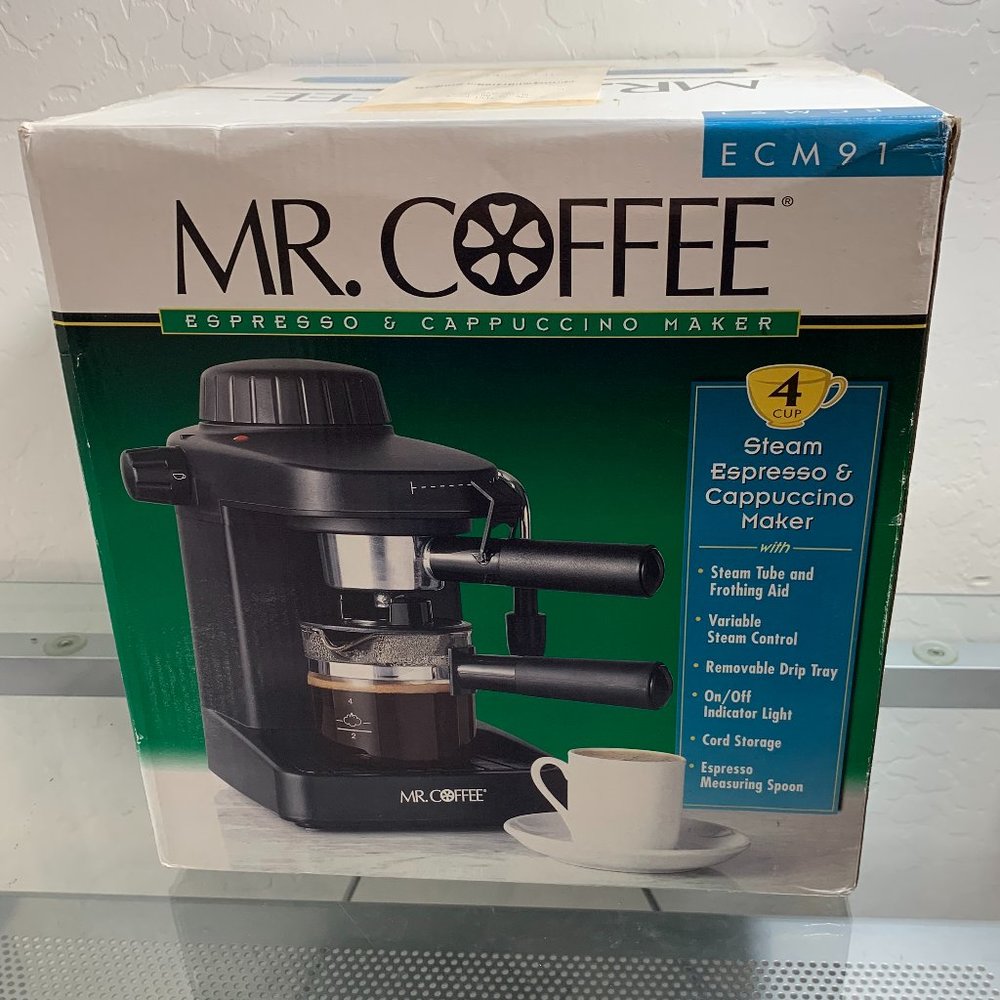 Mr. Coffee Steam Espresso and Cappuccino Maker Model ECM91 New in Sealed Box